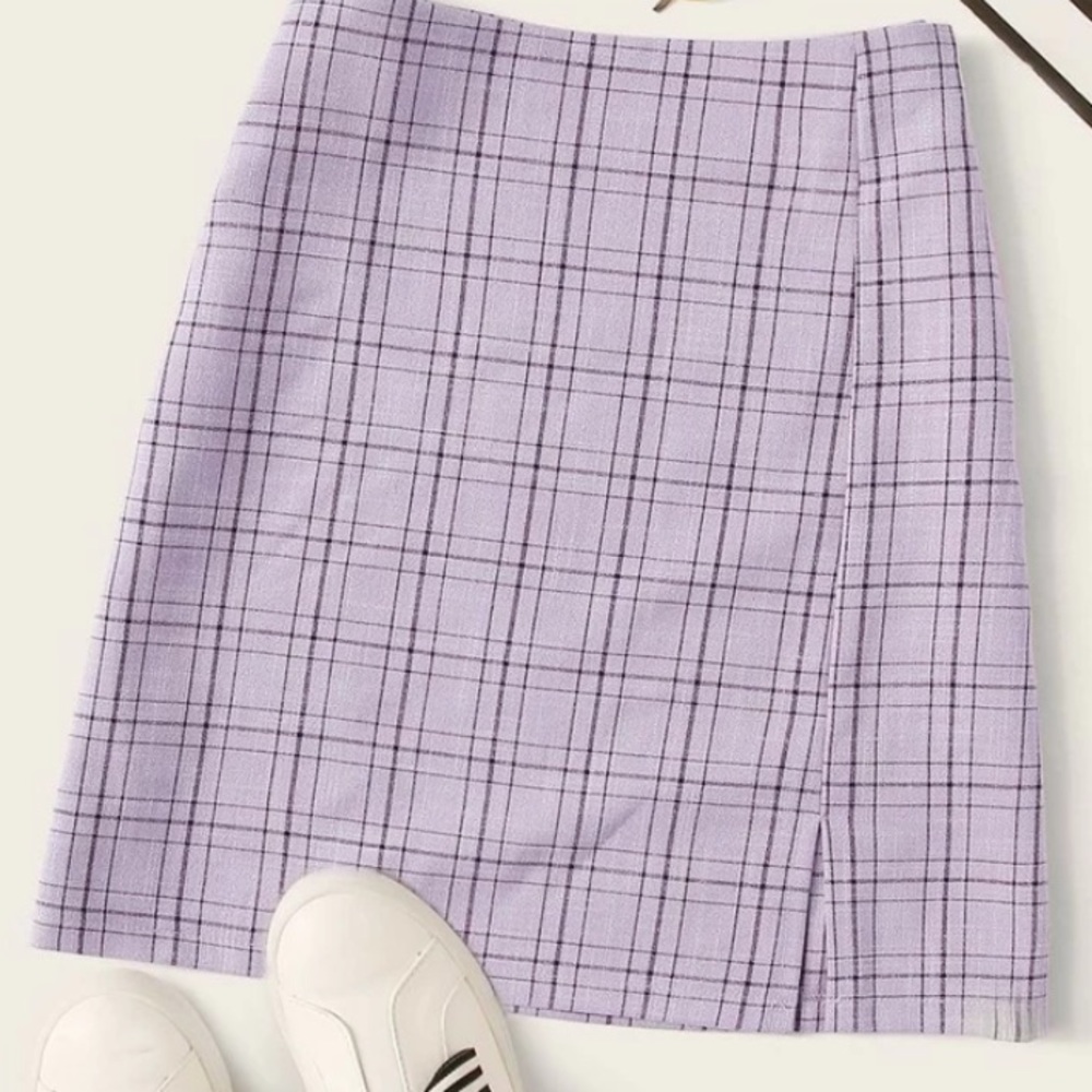 Purple Plaid Skirt